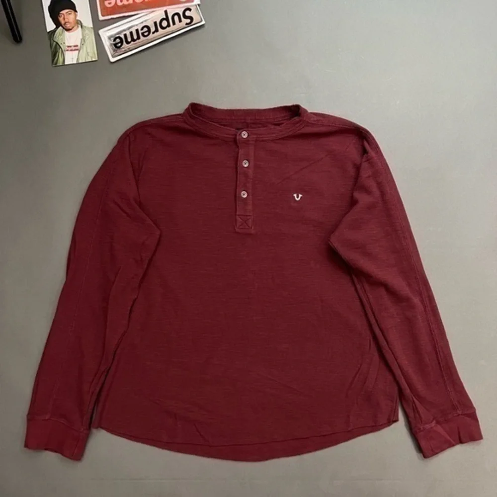 True Religion Embroidered Ribbed Cotton Sweatshirt